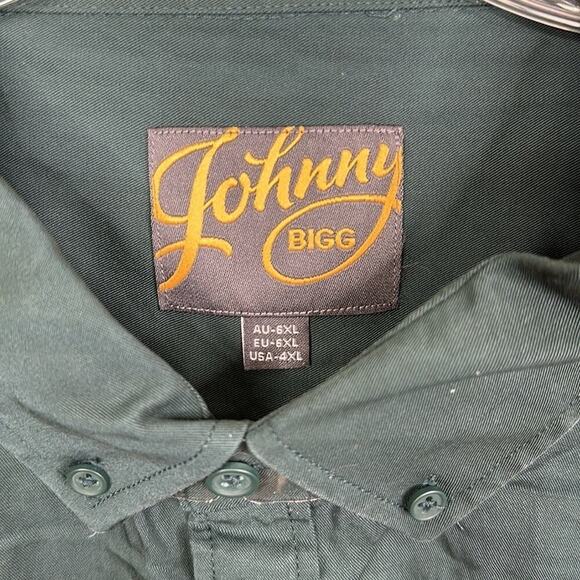 Johnny Bigg Men's Size 4XL Big & Tall Lincoln Lyocell Button Down Shirt in Pine - Picture 3 of 7